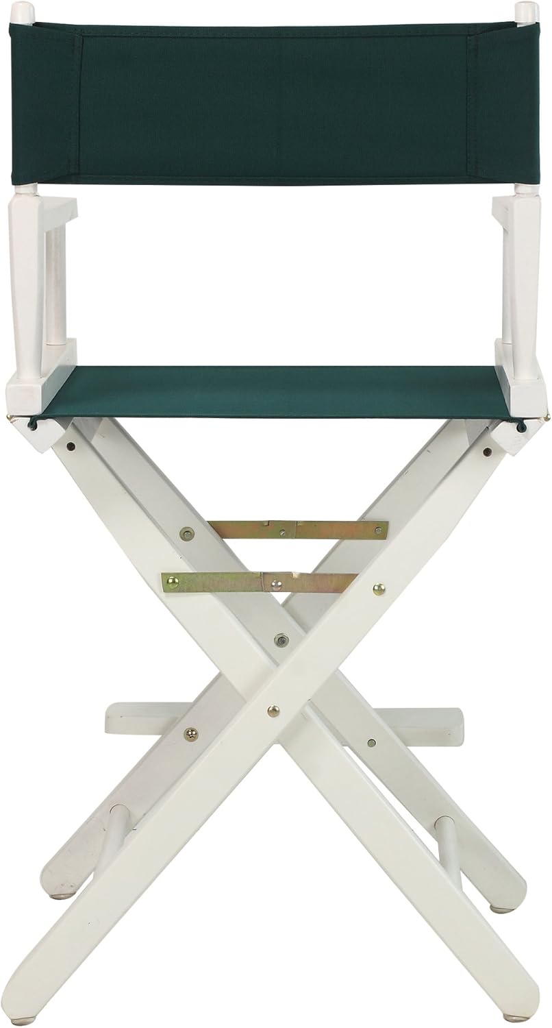 Casual Home 24" Director's Chair White Frame with Hunter Green Canvas, Counter Height
