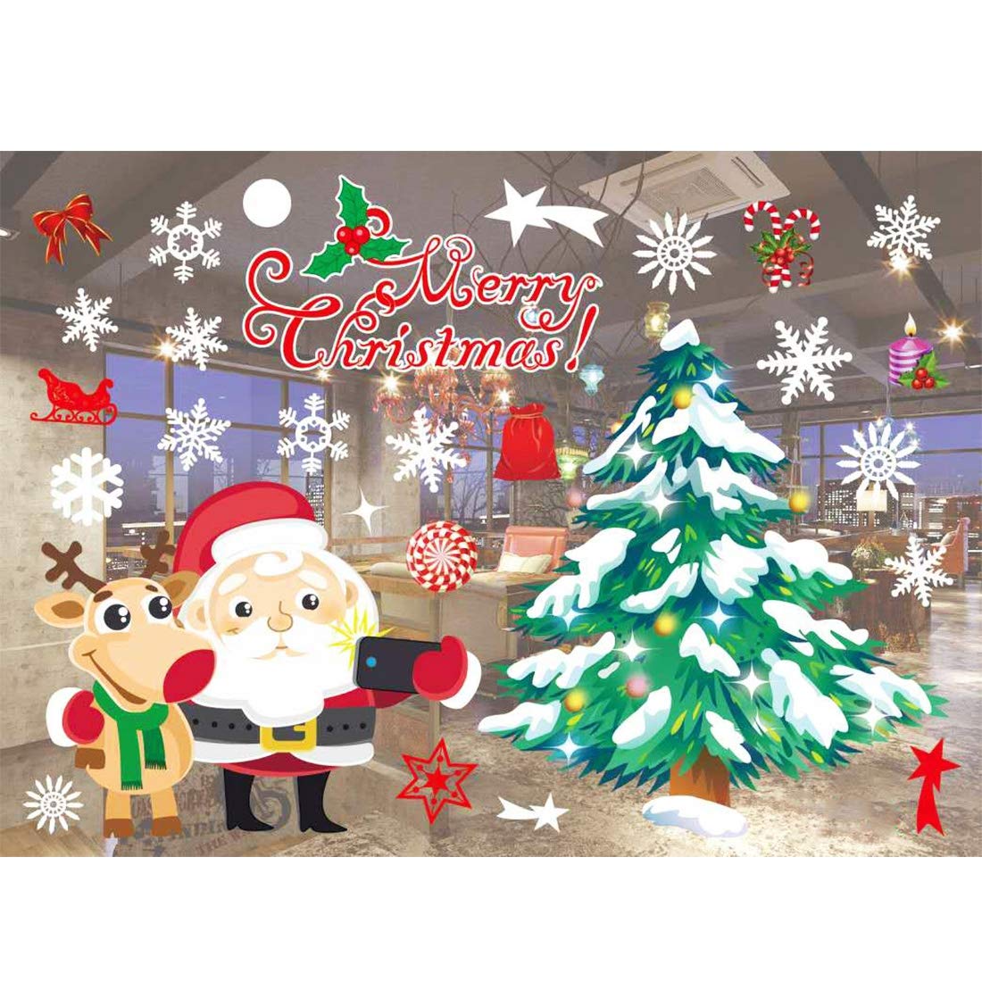 Stickers muraux Noël sans traces pour décorer les fenêtres facilement