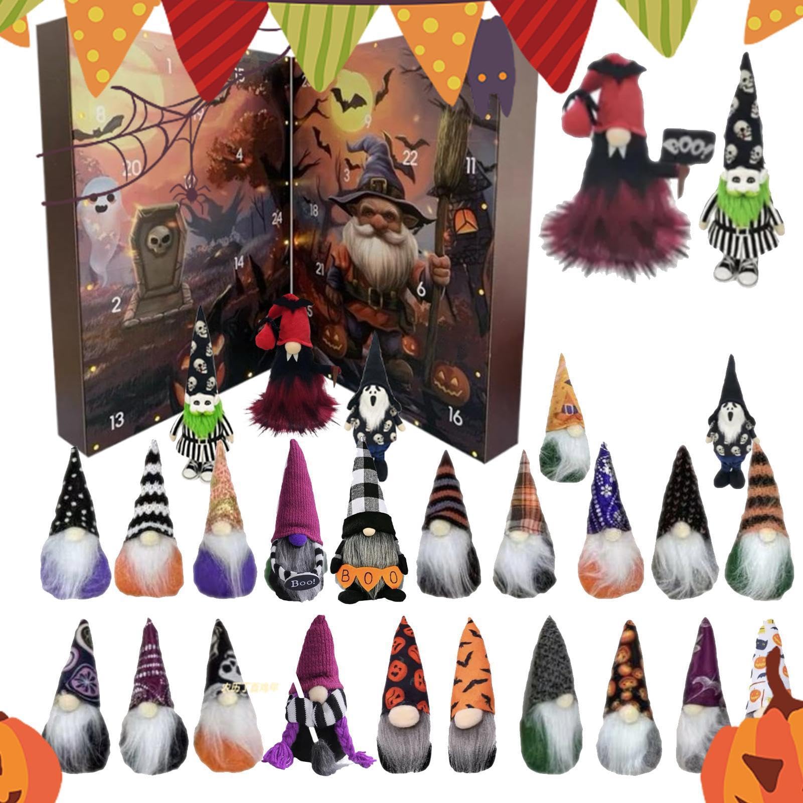 Calendario Cuenta Atrás Halloween 24 Días Figuras Coleccionables De Y | Decoración De Estante Juguetes Góticos Niños Para Adultos Y Niños Entrada Repisa Armario Vitrina