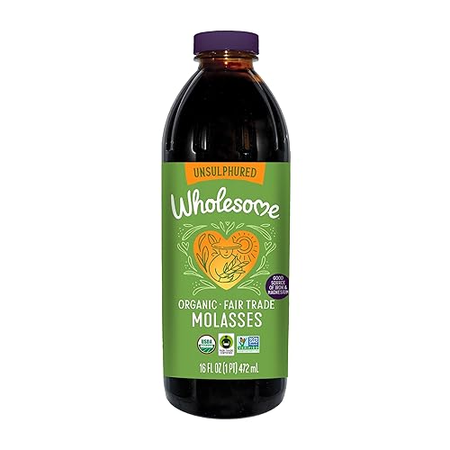 Miniatura 20 de Wholesome Sweeteners Melaza orgánica Blackstrap, sin sulfuro, 16 onzas