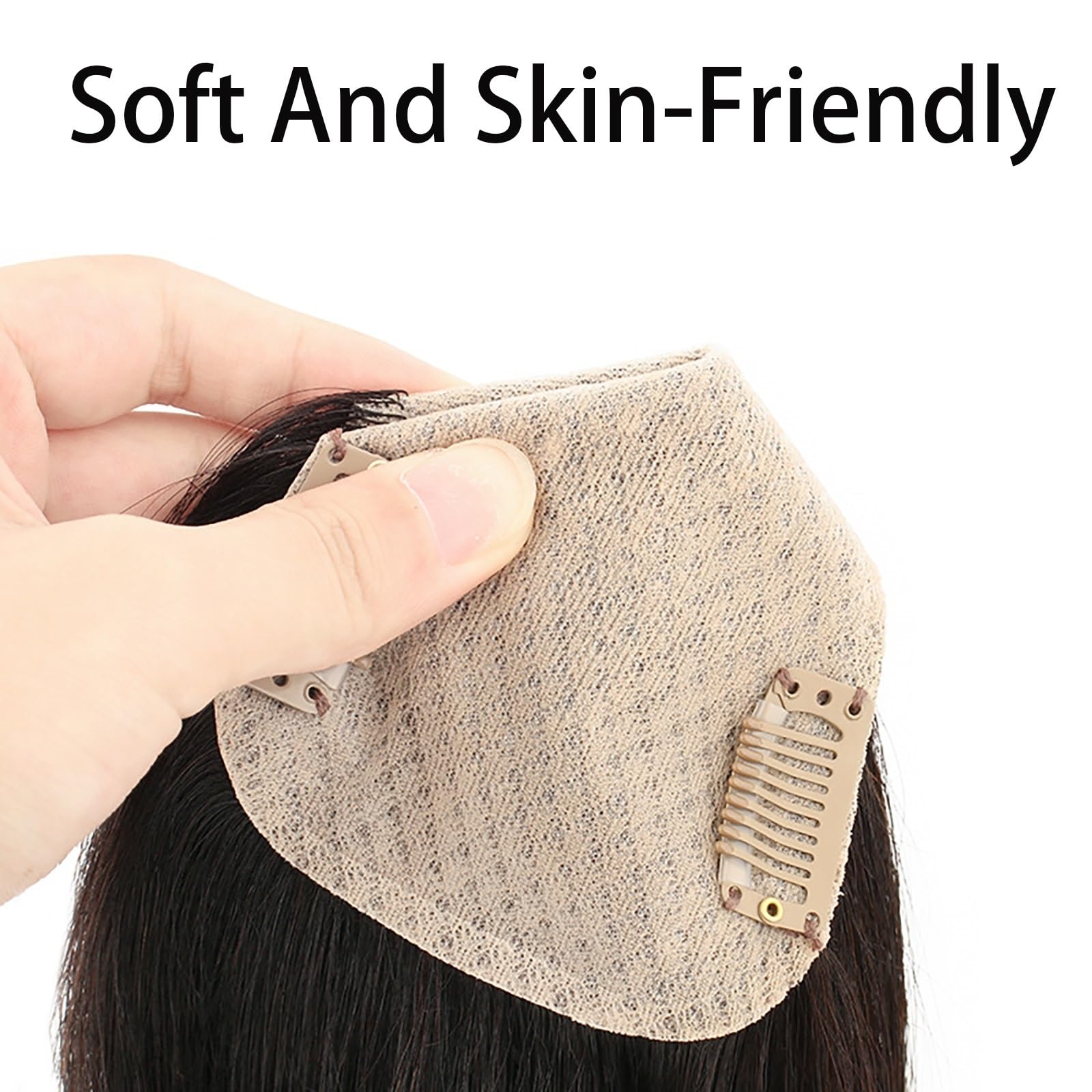 Clip-In-Top-Haarteile 100% Echthaar-Topper For Frauen Natürliches Schwarzes Haartoupet Haarverlängerung Auf Seidenbasis Bei Leichtem Haarausfall/Dünner Werdendem Haar/Grauem Haar (Size : 30cm)