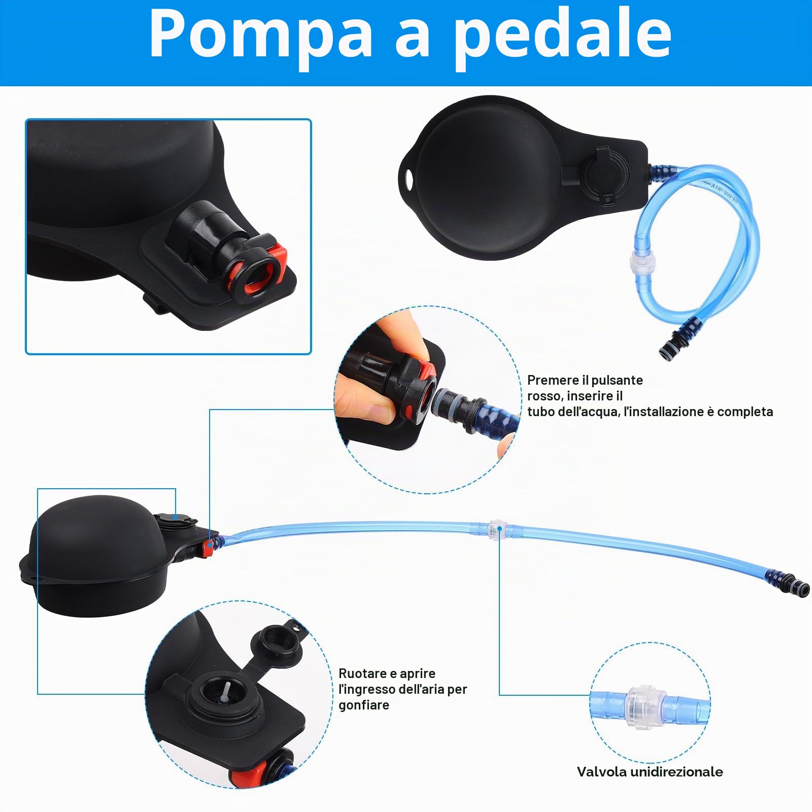 Borsa da Campeggio Portatile, 20L Doccia Campeggio in TPU con tubo rimovibile lungo e pompa Ugello doccia e temperatura Display, Pieghevole leggero Borsa da Bagno per Escursionismo, Spiaggia