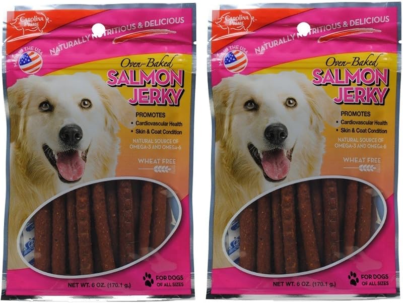 Petisco de Salmão Assado para Cães Carolina Prime, Sem Trigo, 2 Pacotes de 170 g