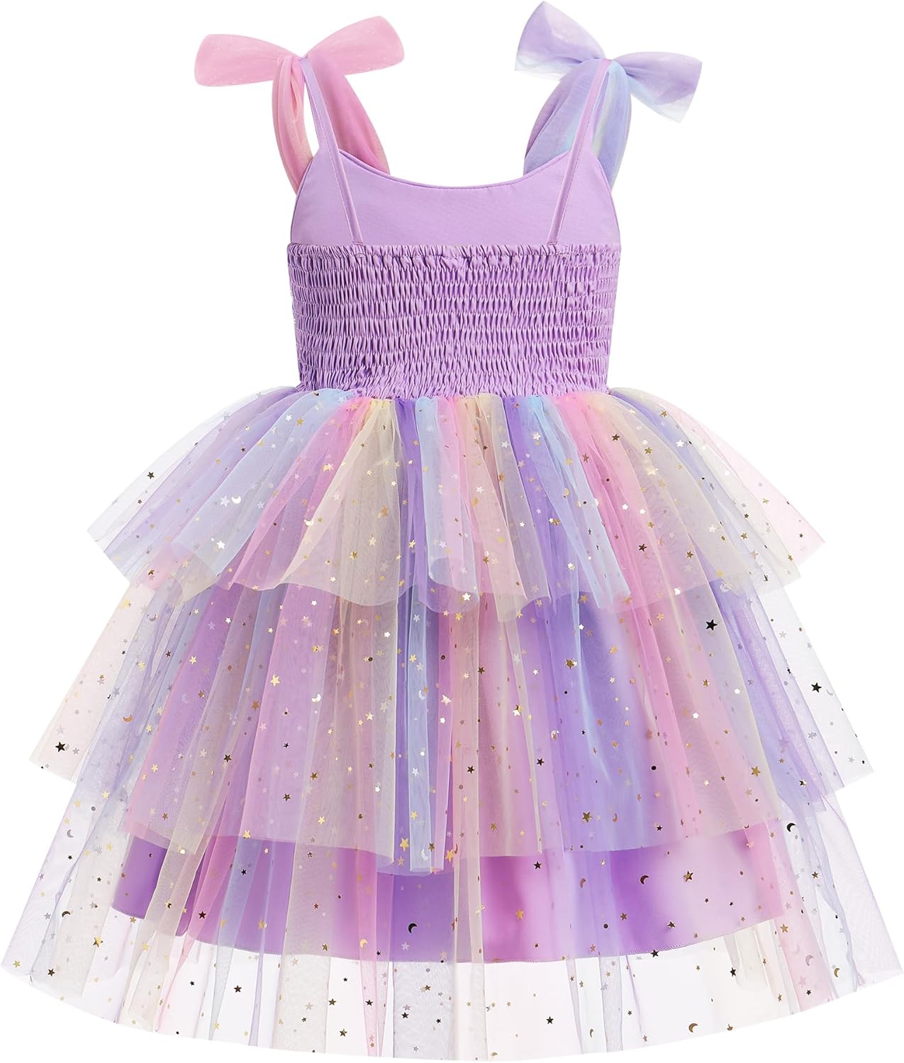 IDOPIP Toddler Baby Girl Sequin Butterfly Tutu Dress Summer Sleeveless Smocked Backless Princess Birthday Party Tulle Dresses - Image 3