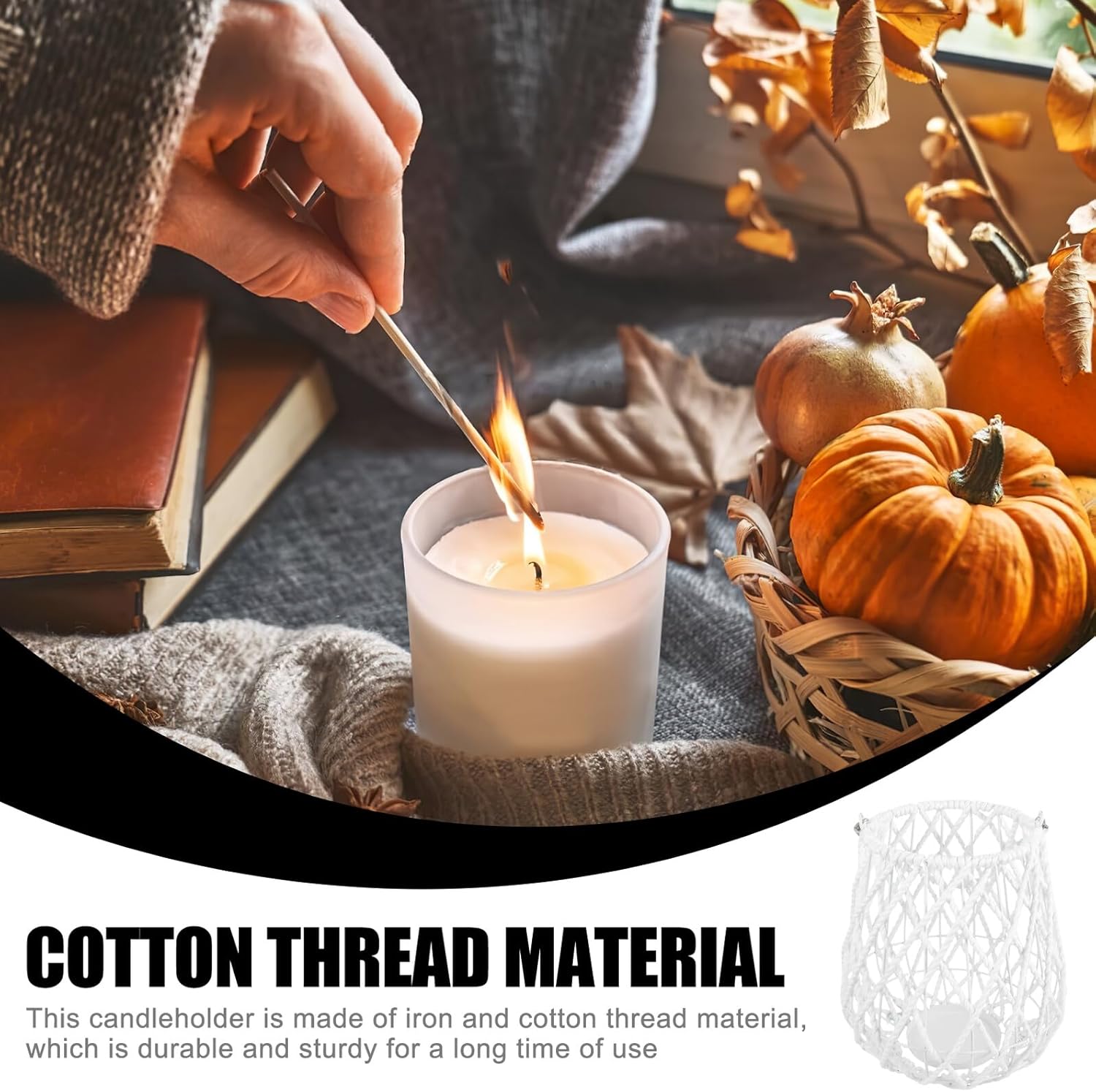 PRETYZOOM Woven Candle Lantern and Table Candlestick Handcrafted Wicker Decorative Candle Holder for Home, Tea Room, Garden, Living Room, Bedroom Ambiance and Wedding Centerpiece