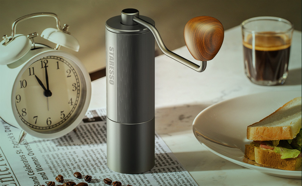 STARESSO D6 Manuelle Kaffeemühle Edelstahl,mit Kaffeefilter,Kapazität 20g,Einstellbar Espressomühle ,Handkaffeemühle – Bild 8