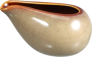 Ciieeo Jarra De Cerámica Para Servir Taza Para Aderezo Salsa Crema 100 Ml Color Marrón Manilla Diseño Único