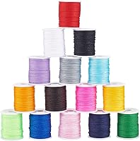 Vista 12 de PH PandaHall 600 yardas de 0.031 in de nailon para cuentas de hilo de cuerda de nudo chino Kumihimo hilo de macramé, cordón de cuerda para macramé