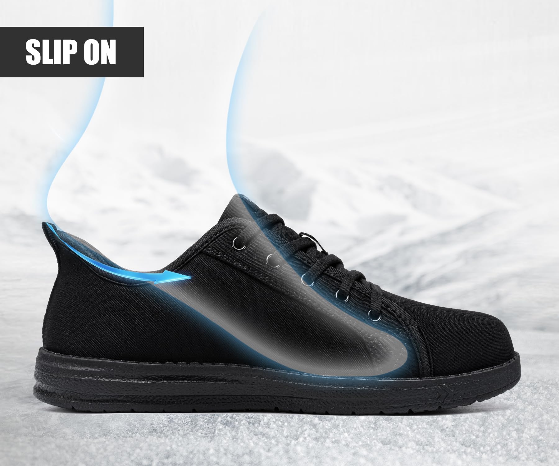 LARNMERN Zapatos de Seguridad para Hombre Slip On Zapatillas Trabajo con Puntera de Acero Calzado Seguridad Ligero Comodo Calzado de Seguridad Hombre Amortiguación