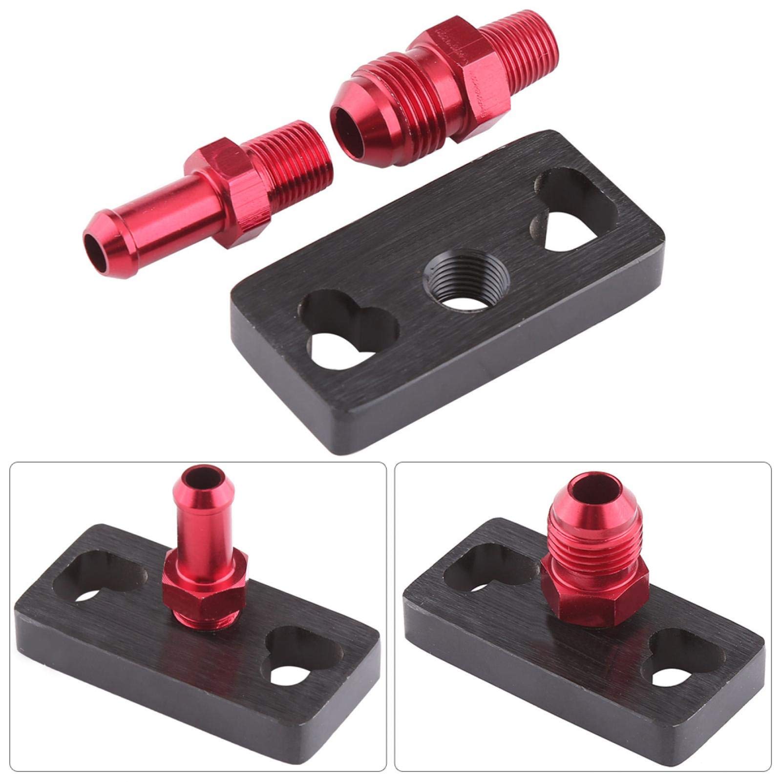 Kit De Adaptador De Riel De Combustible, 1/8 NPT Adaptador De Regulador De Presión De Riel De Combustible Reemplazo De Aluminio Para Adaptador De Riel De Combustible Adaptador De Línea De Combustible