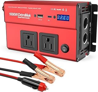 1000 Watt Power Inverters 12v to 110v for Vehicles - with Dual AC Outlets, 1000w Inverter with 3.0A USB and Type-C, 12v Inverter car Cigarette Lighter Battery for/Truck/RV/Emergency