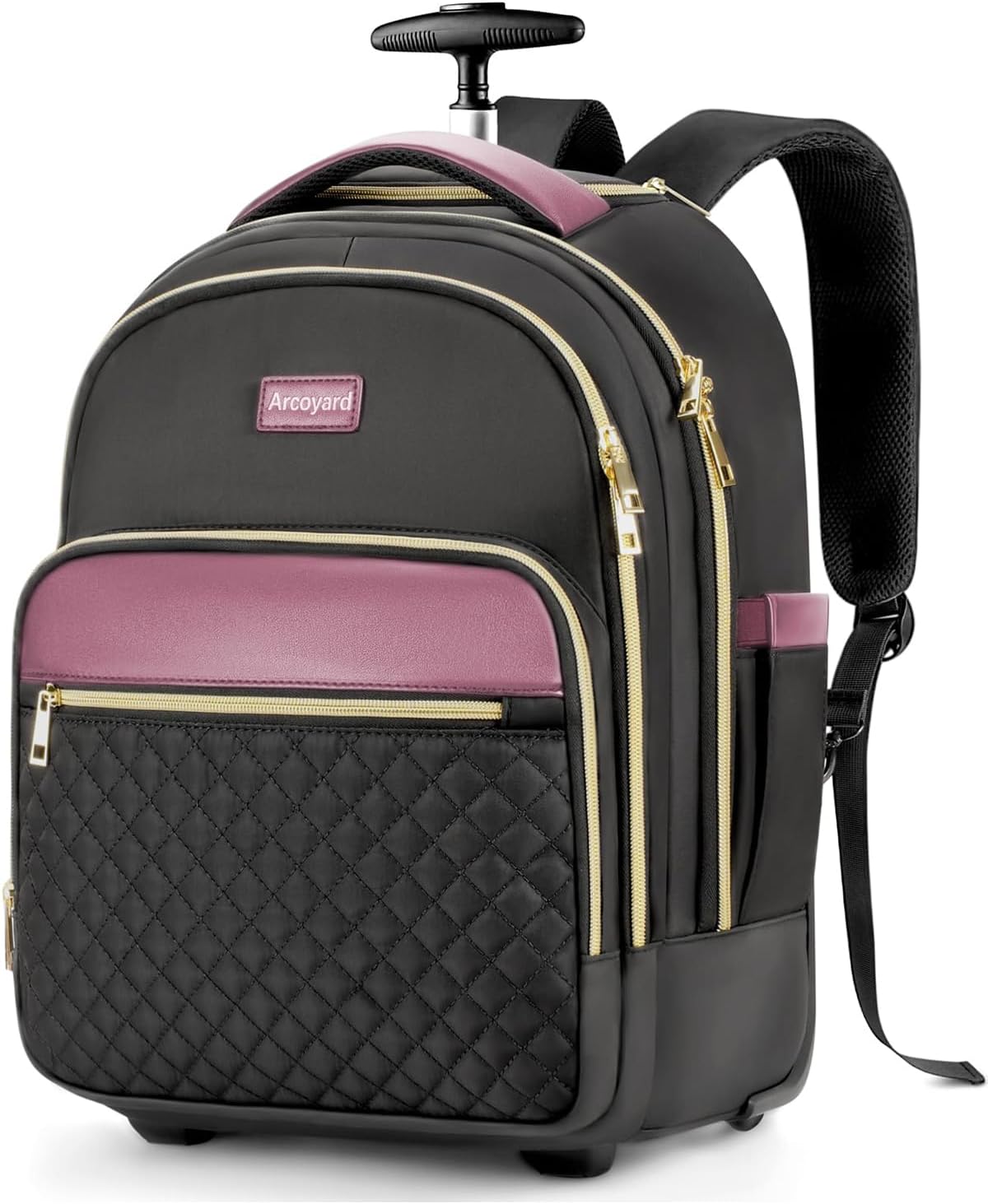 Arcoyard Rolling Backpack Carry On Luggage For Adults With Wheels, Wheeled Backpack For Women, Travel Roller Backpack