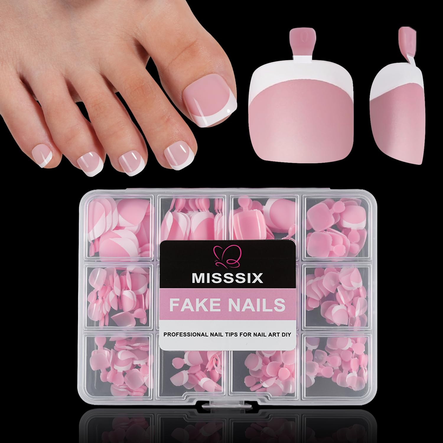 Misssix Press on Toenails - Soft Gel Nail Tips for DIY