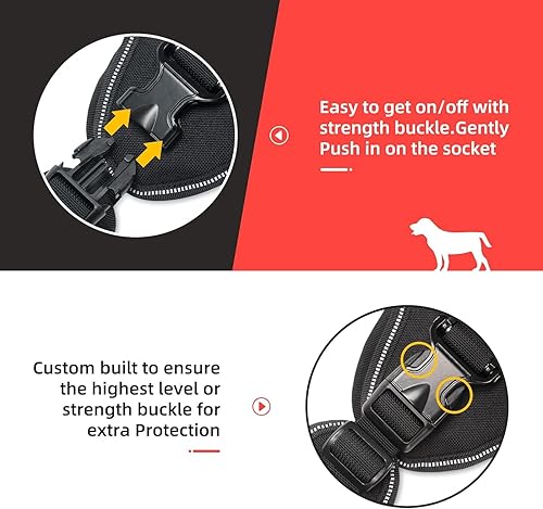 Miniatura 4 de Arnés para perro sin tirones, arnés táctico para perro, chaleco militar con ajustable, arnés para perros medianos, perro de servicio