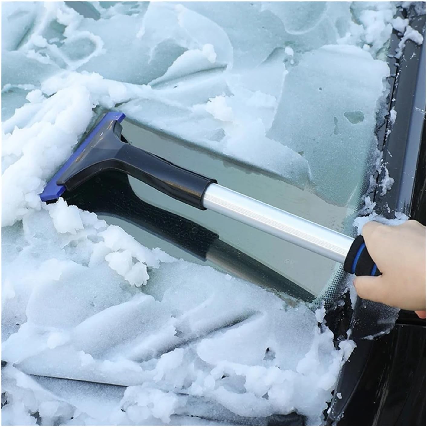 Extendable Car Ice Scraper Snow Brush Winter Car Windshield Telescopic Aluminum Window Glass Frost Snow Removal Shovel(Extendable)