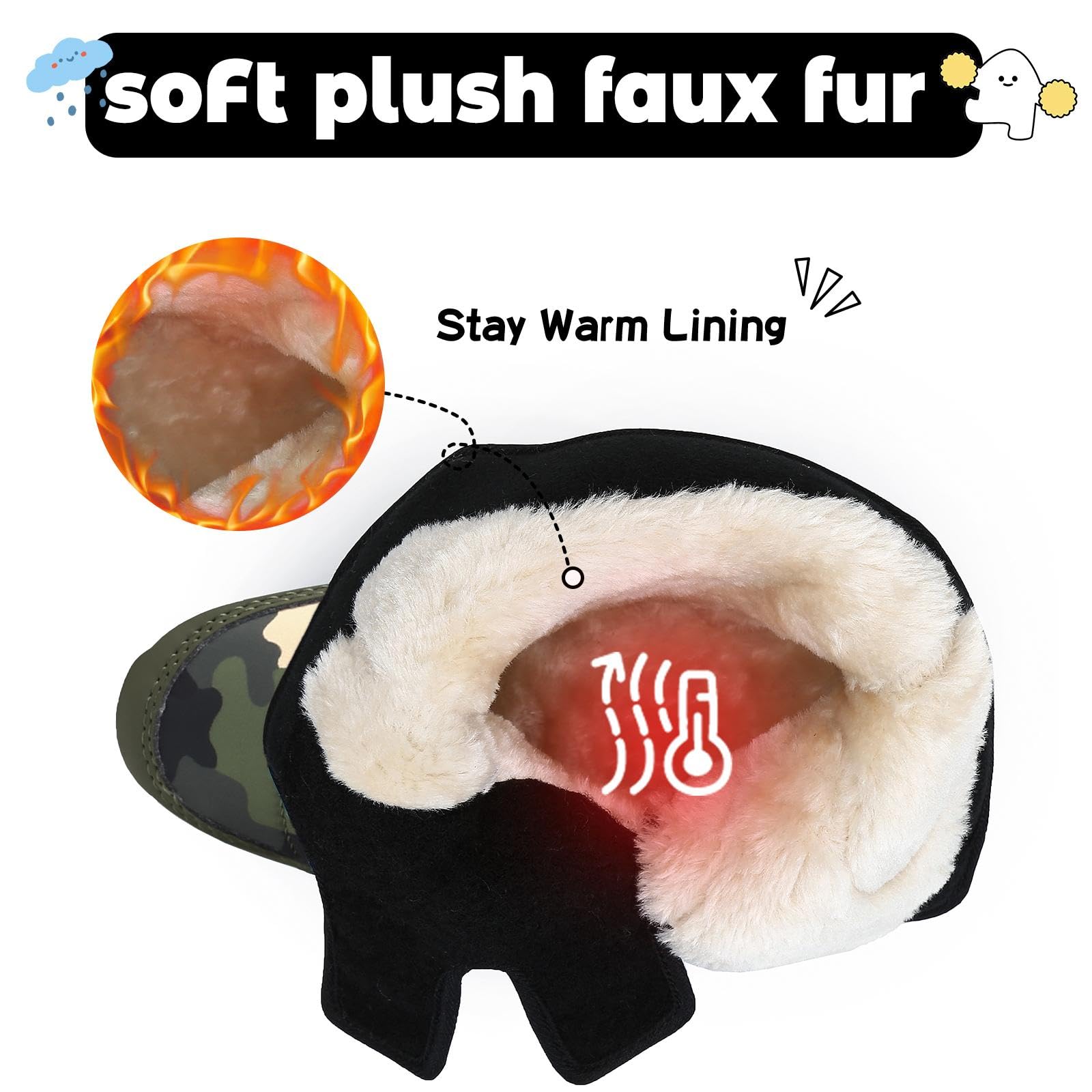 Mishansha Bambini Stivali da Neve Ragazze Caldo Fodera Stivaletti Invernali Ragazzi Scarpe Comodo Antiscivolo