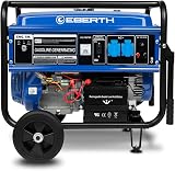 EBERTH 5500 Watt Petrol Power Generator Emergency Generator (E-Start, Automatic Voltage Regulator AVR, 13 HP Petrol Engine, 4-Stroke, Air-Cooled, Pulley Start, Voltmeter, 1-Phase or 3-Phase), Blue - 3