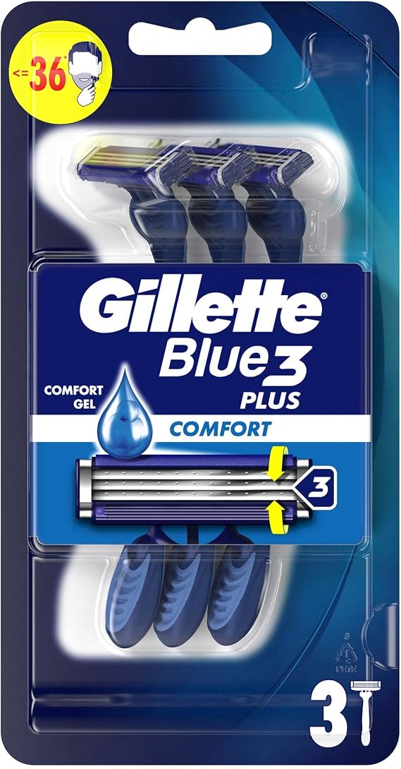 Gillette Blue3 Cool Use Horse Men's Razor 3 Pieces