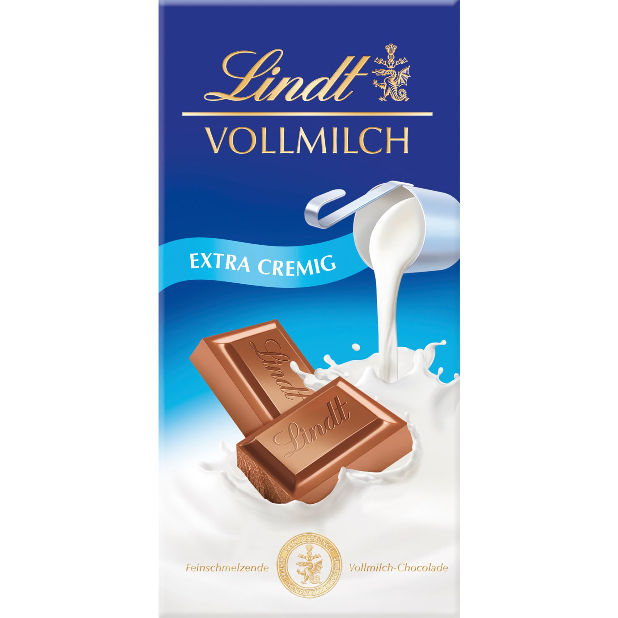 Lindt Schokolade | Vollmilch Tafel | 100g | extra cremige Vollmilch-Schokolade | Schokoladen-Tafel