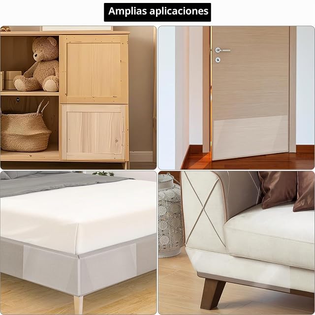Foto 5 de 6 de QWORK® 30 cm X 5 m Autoadhesiva Anti ArañAzos Para Gatos, Transparente Pegatina Protector Para SofáS