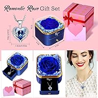 Vista 7 de Regalos para el día de la madre, rosa eterna con collar, regalos para mujeres, madre, abuela, esposa y novia, regalo de cumpleaños, boda, regalo