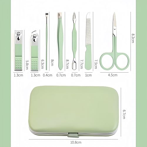 Miniatura 5 de Juego de manicura de 7 piezas, kit de cortaúñas, kit de manicura de acero inoxidable, herramientas de corte de uñas, kit portátil de aseo de viaje,