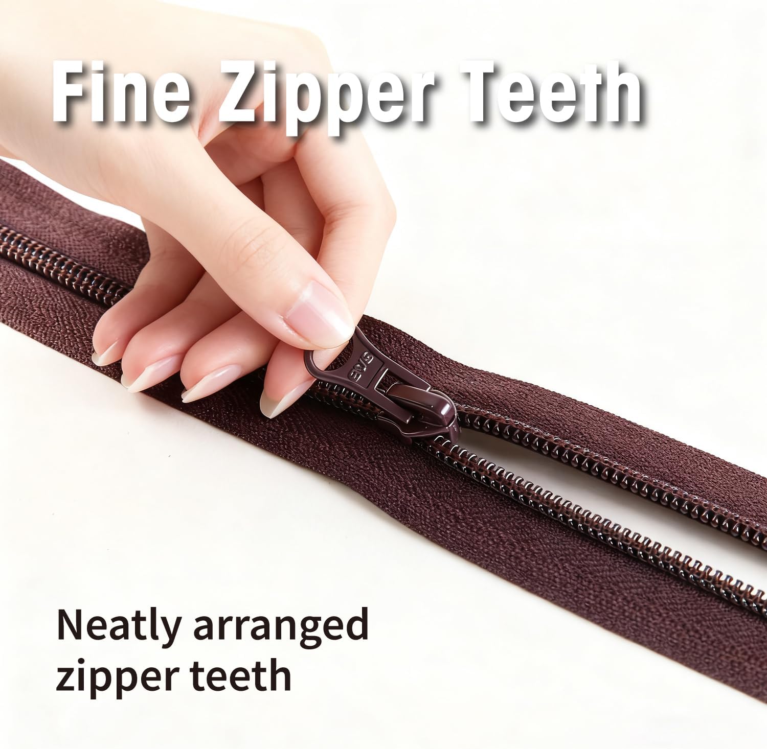 LTWHOME INOTIONSTYLE Oeko-TEX Standard 100 Eco-Recycled Zip 22 CM / 8 Inch #5 Brown Plastic Zipper for Tool Pouches 6 PCS 22D101690