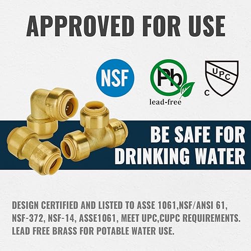 Miniatura 10 de SUNGATOR Accesorios de fontanería de 12 pulgada, acoplamiento (10 unidades), codo de 90 grados (10 unidades), ajuste en T (5 unidades), accesorios