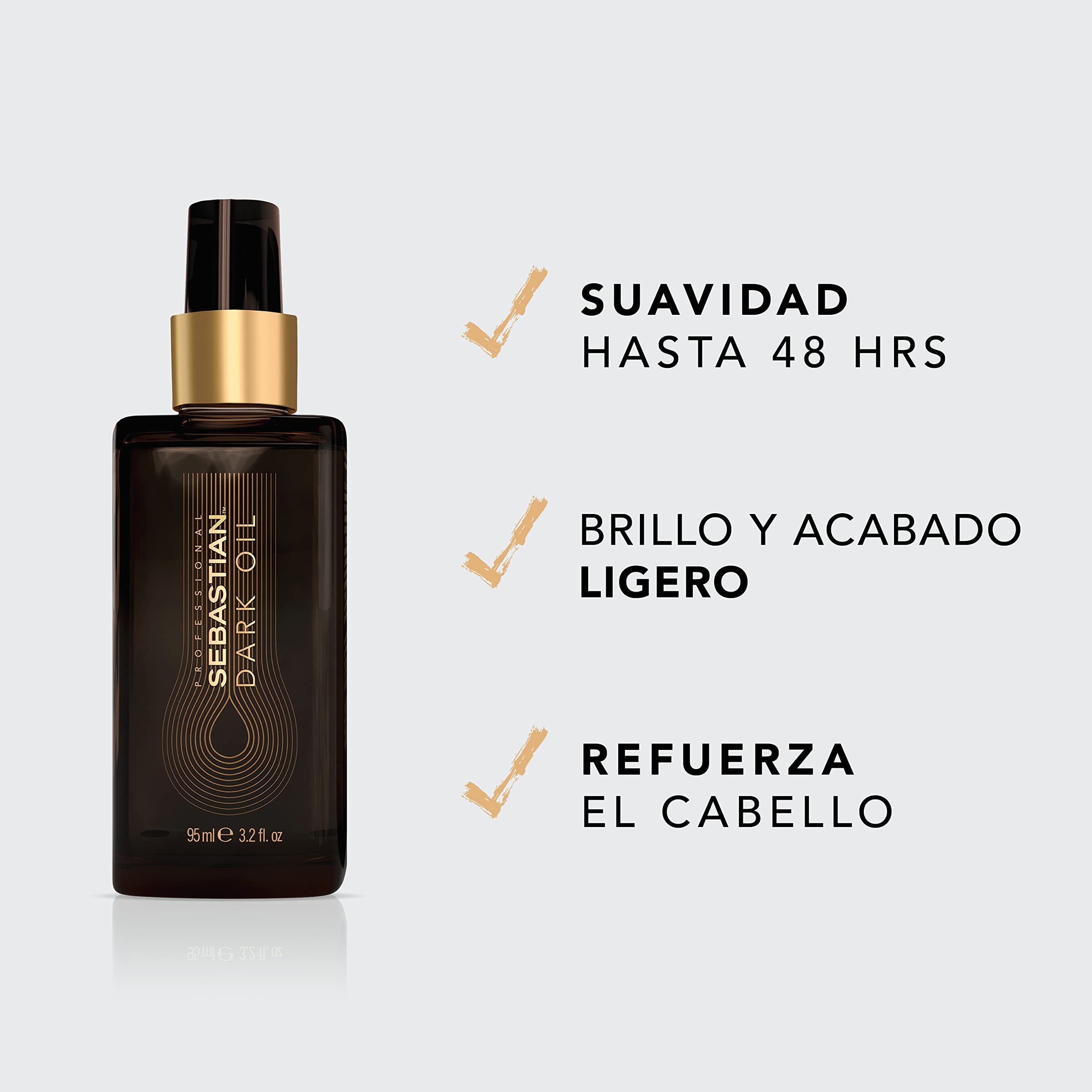 Sebastian Professional Dark Oil, Producto de cuidado capilar, Hidrata y suaviza, Ligero, Para todo tipo de cabello