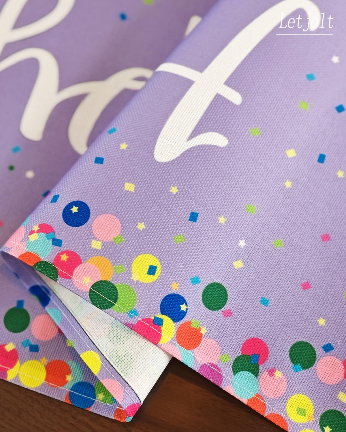 Happy Birthday Table Runner - Light Purple -4 Happy Birthday Table Runner - Light Purple -4