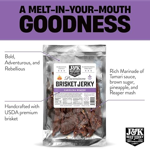 Miniatura 8 de El Jefe Beef Jerky Chile Limon 7oz  Auténtica losa hispana estilo mexicano hecho a mano en pequeños lotes para aperitivos atrevidos y picantes