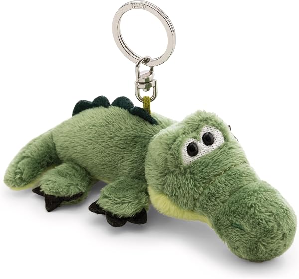 NICI 62399 - Llavero cocodrilo 10 cm, verde, fiel compañero de peluche para mochila o bolso, soporte para llaves para grandes y pequeños