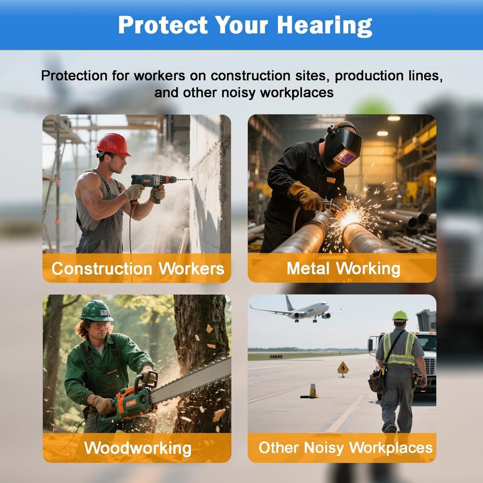2 x Ohrstöpsel, Bluetooth-Kopfhörer, Geräuschreduzierung, In-Ear-Kopfhörer zum Gehörschutz