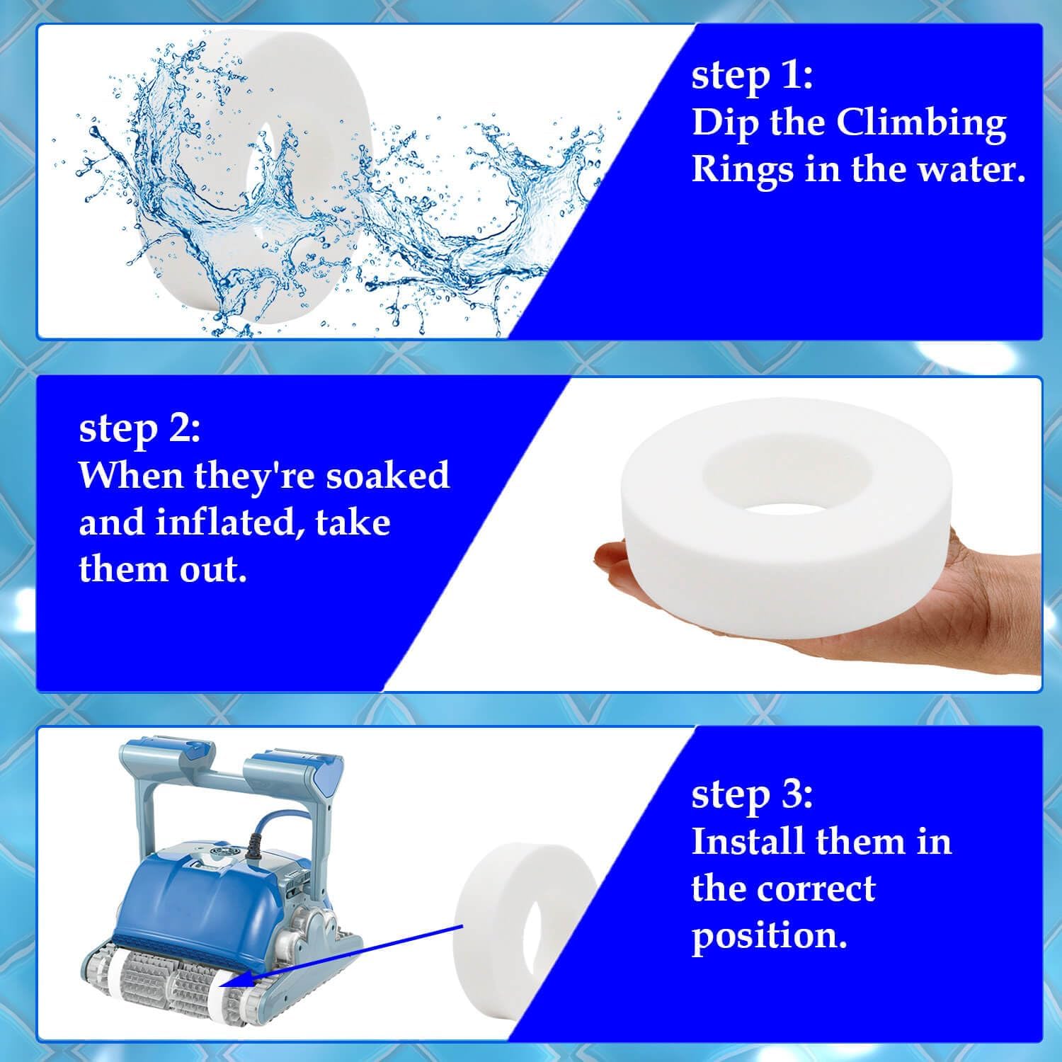 Pool Cleaner Climbing Rings 6101611-r4 and Timing Track 9985006-r2 Compatible with Maytronics Dolphin Nautilus CC Plus DX3 DX4 DX6 M200 M400 M500 Robotic Pool Cleaner