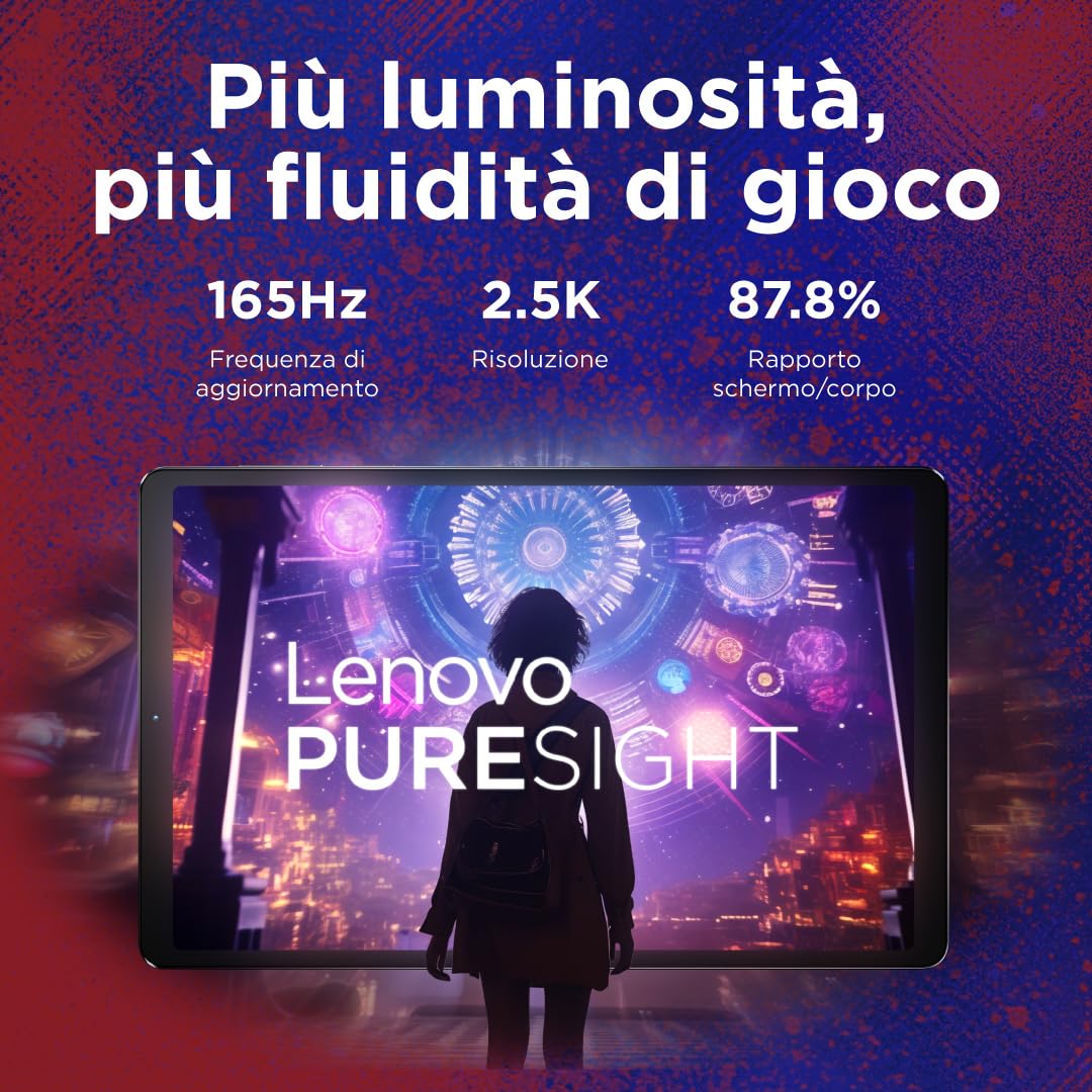 Lenovo Legion Tab con Google Gemini - Tablet Gaming 8.8" | 2.5K 165Hz, Processore Qualcomm Snapdragon 8 Gen 3, RAM 12GB LPDDR5x, Memoria 256GB, Wi-Fi 7, Android 14, Eclipse Black