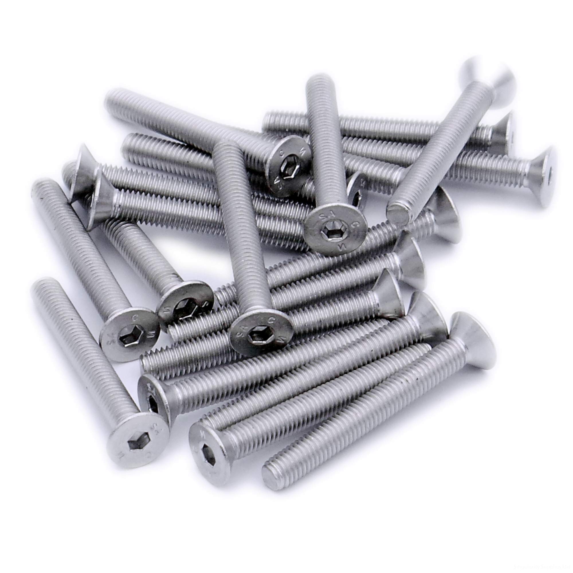 Singularity Supplies Silver M3 (3Mm X 16Mm) Hex Socket Countersunk Machine Screw (Bolt) - Stainless Steel (A2) (Pack Of 20)