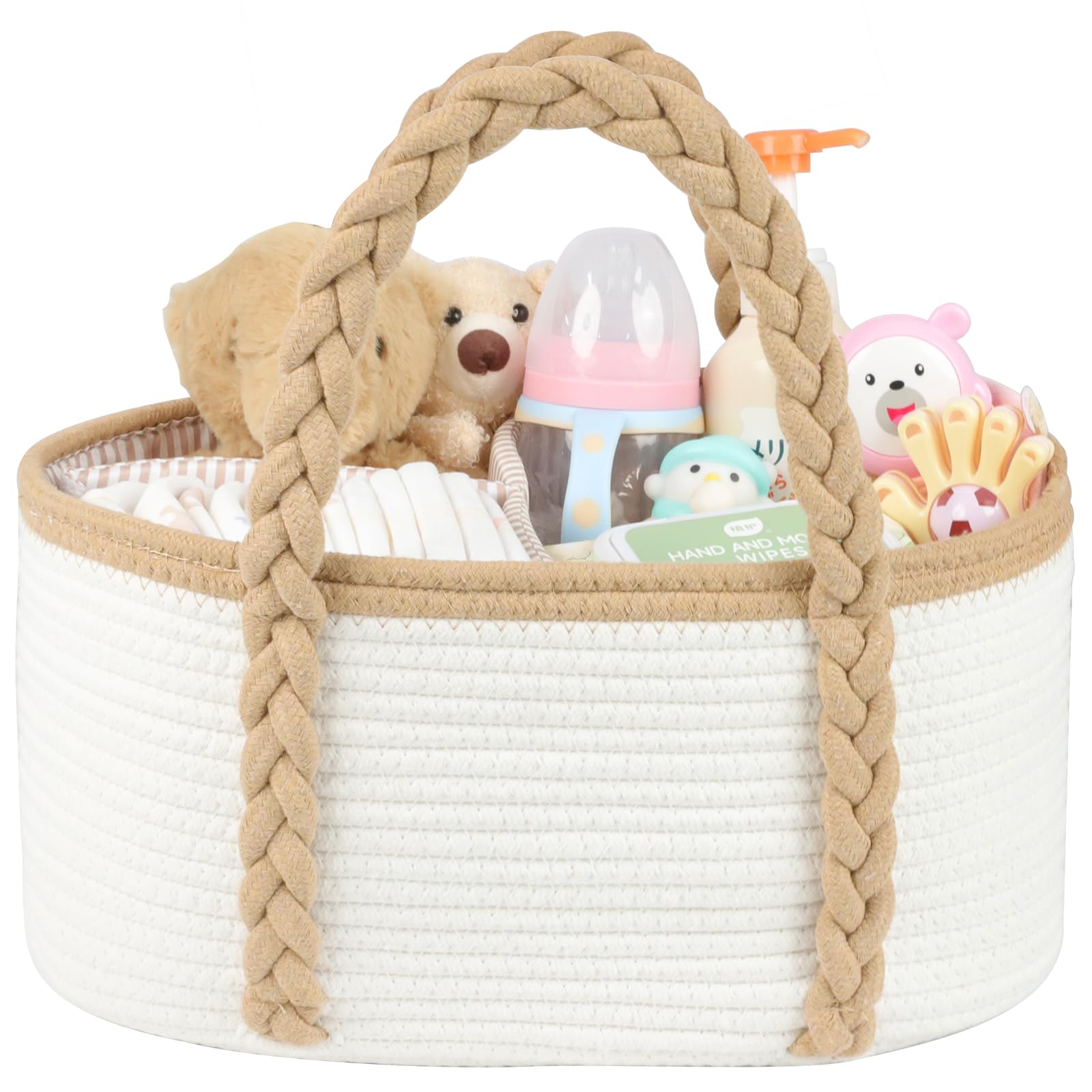 Baby Diaper Caddy Portable Diaper Organizer for Changing Table Car Travel Baby Shower Gifts Newborn Essentials Cotton Rope