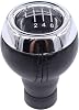 HouYeen 6 Speed Gear Shift Knob Leather for M-ini Cooper R55 R56 R57 R58 R59 R60 R61 Black & Silver