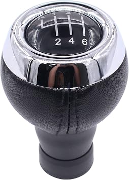 6 Speed Gear Shift Knob Leather for M-ini Cooper R55 R56 R57 R58 R59 R60 R61 Black & Silver