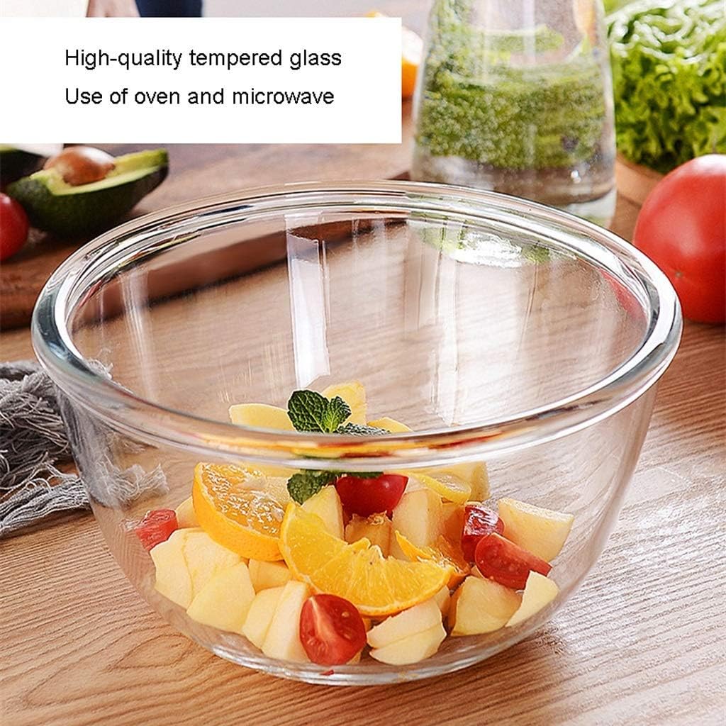 Sauce Plates/Sauce Dish Glass Food Prep and Mixing Bowls Transparent Fruit Salad Bowl 1.3 Quart /3.7 Quart Seasoning Dish,1.2L