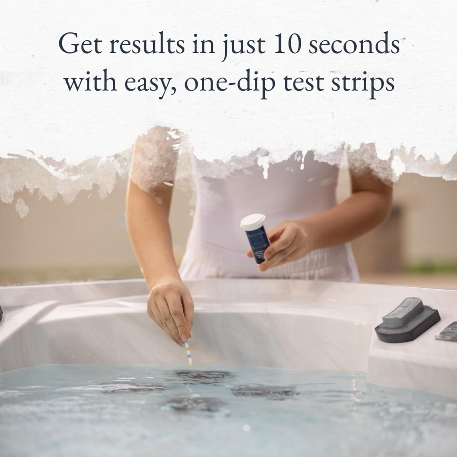 Sirona Spa Care Simply Test Strips: Biguanide (25ct.) with Measuring Cup - Easy Hot Tub and Pools Testing Kit