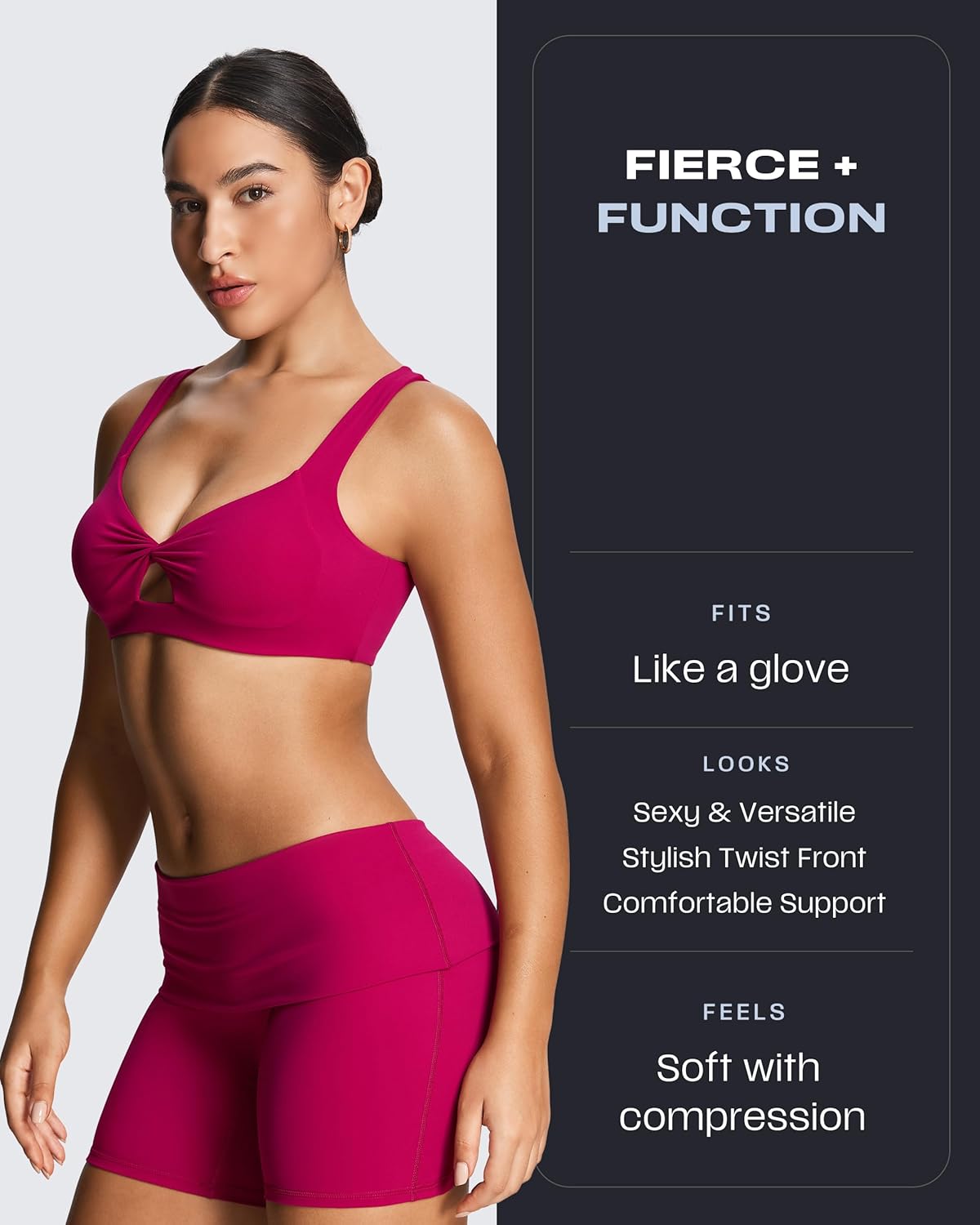 Aoxjox Women's Workout Sports Bras Fitness Training Gym Athlenza Twist Low Impact Bra Lumastretch™ Yoga Crop Tank