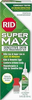 RID Super Max Sensitive Skin Lice Treatment, Kills Super Lice & Eggs, Safe for Sensitive Skin, Clinically Tested, Package Graphics May Vary