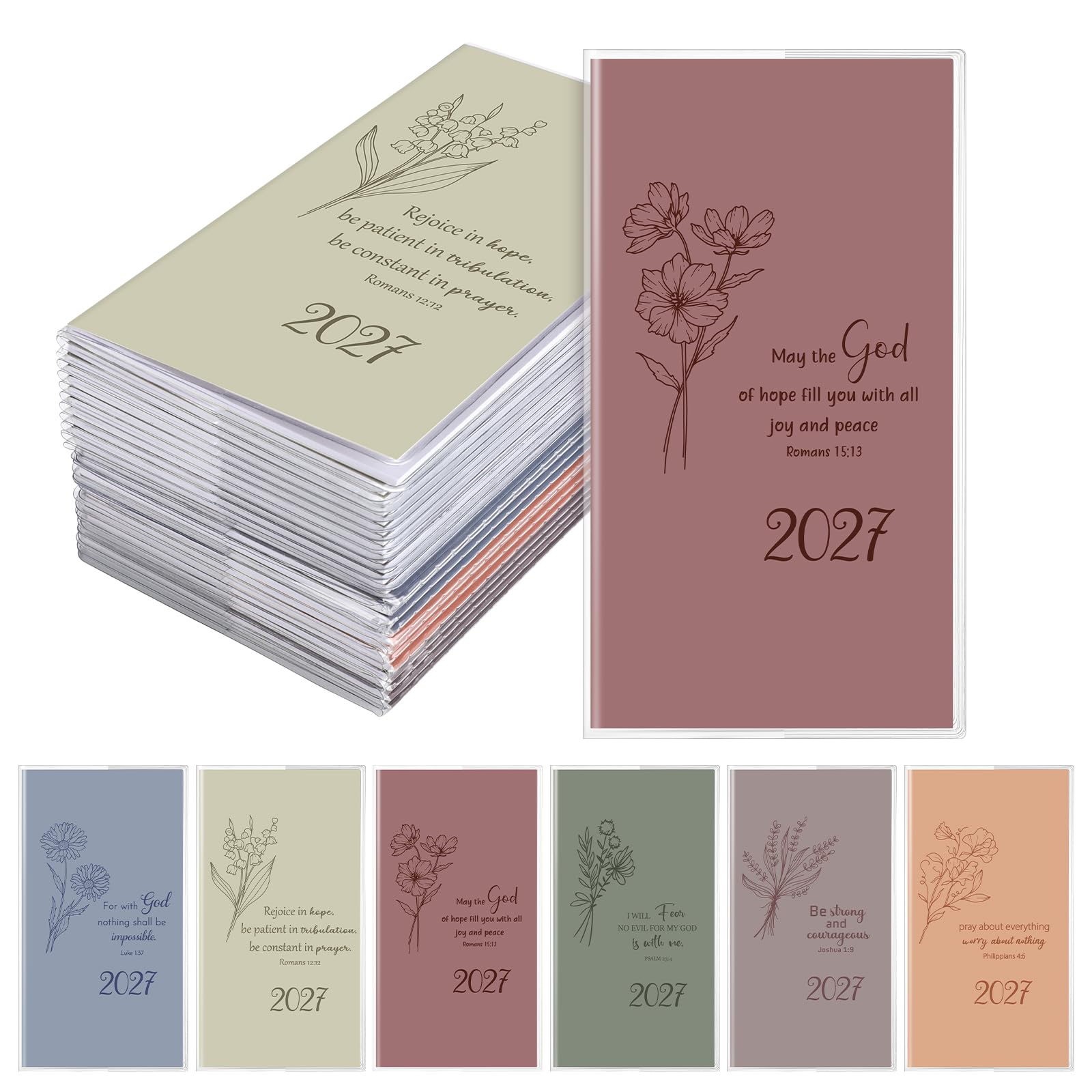 ReliThick 24 calendari tascabili per il 2027, idea regalo per Natale, colleghi, dipendenti, ispirazione, apprezzamento, borsa, agenda mensile, piccolo calendario tascabile, diari, blocco note (bibbia