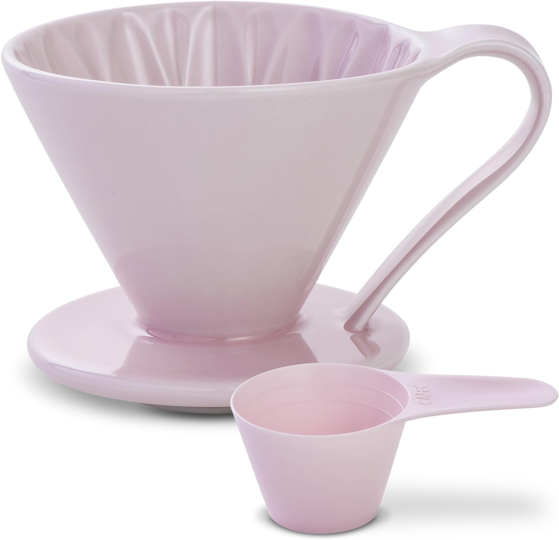 Pour Over Coffee Dripper by Sanyo Sangyo: Porcelain Ceramic 1-to-4 Cup Brewer in 5 Beautiful Colors | Unique Drip Coffee Maker : Better Brewing (Pink) CFD4-PINK