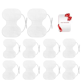 TENS Unit Replacement Pads - Pack of 10 Extra Large Butterfly Shaped Electrode Squares...
