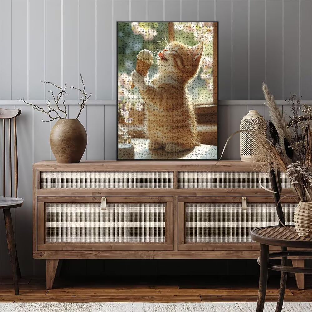 Eiscreme Katze Puzzle 4000 Teile, Klassische Puzzles, Geschicklichkeitsspiel Puzzle für Erwachsene, Puzzlespiele für Die Ganze Familie, Mit Schöner Verpackung, Dekoration Puzzles DX0YL3-88