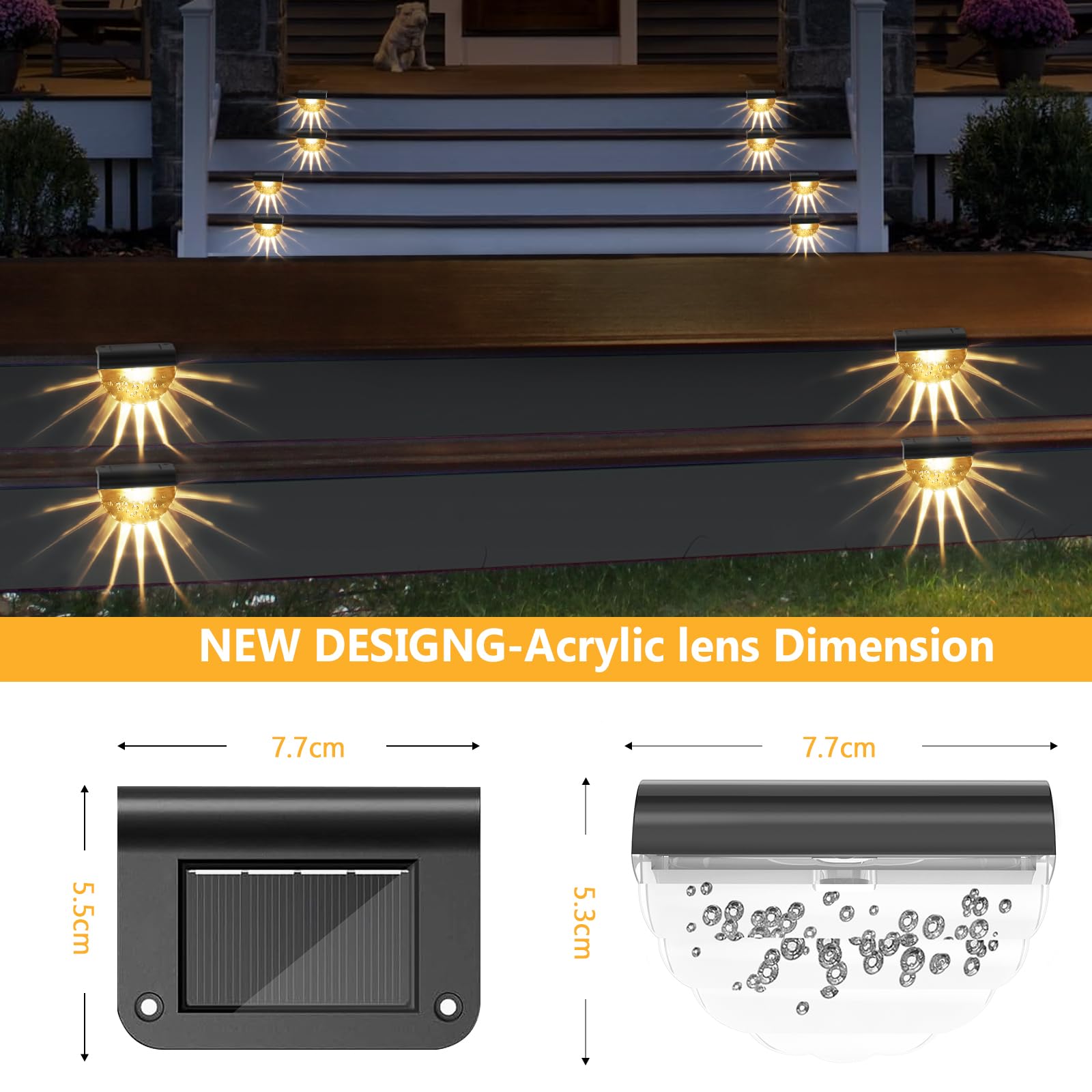 Auting Solar LED zewnętrzne oświetlenie ścienne, 4 sztuki oświetlenia ścieżki, zewnętrzna lampa solarna LED zmieniająca kolory, światła do chodzenia, ścieżki ogrodowe ścienne