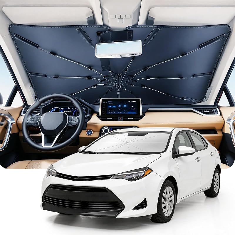 Protetor Solar para Para-brisa em Formato de Guarda-chuva DMJN para Toyota Corolla 2003–2026, com Cabo Ajustável e Revestimento Nano Ice-Crystal