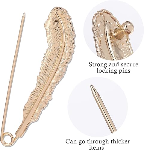 Miniatura 3 de 5 pasadores de seguridad decorativos grandes, accesorios de ropa resistentes, clips de bronce extra grandes para ropa, pin retro gigante para